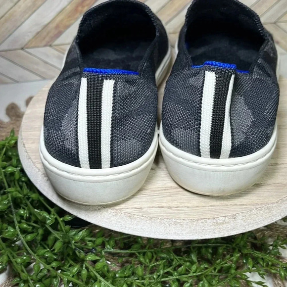 Rothys Camo City Slip On Sneaker Loafer Black Gray Camo Print - Picture 4 of 6